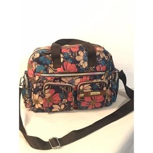 Likekid Crossbody Purse Bag Navy Pink Blue Floral Daisy Medium Sized